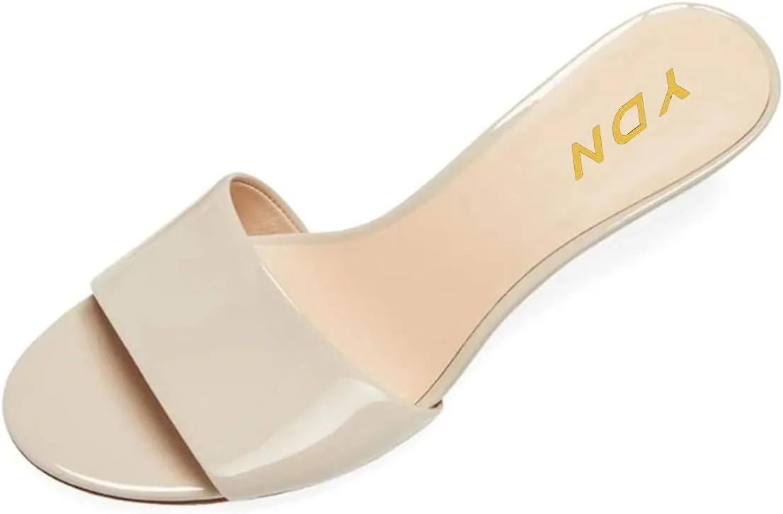 YDN Women Comfy Kitten Low Heel Mules Slip on Clog Sandals Open Toe Dress Pumps Slide Shoes Size 4-15 US