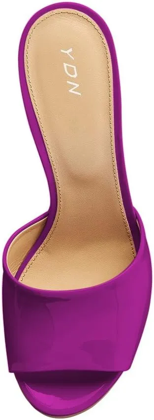 YDN Women High Heels Platform Mules Peep Toe Clogs Slip on Wedge Sandals Slide Backless Shoes Size 4-15 US