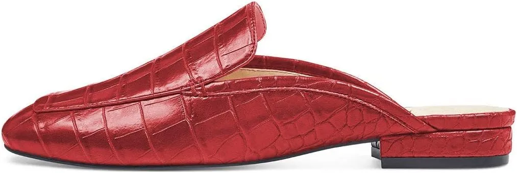 YDN Women Low Heel Mules Slip On Flats Loafers Pointy Toe Clogs Slide Slipper Shoe Size 4-15 US