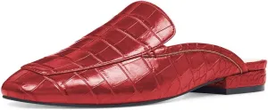 YDN Women Low Heel Mules Slip On Flats Loafers Pointy Toe Clogs Slide Slipper Shoe Size 4-15 US