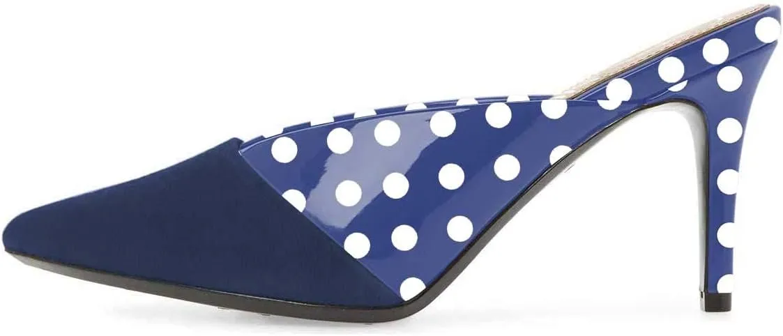 YDN Women Pointed Toe Mid Heel Clogs Mules Slip on Sandals Slide Dress Shoes Size 4-15