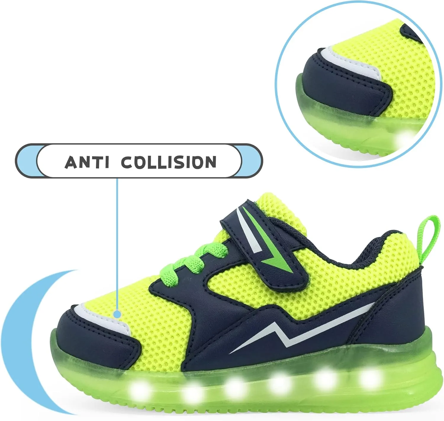 YESKIS Toddler Boys Girls Light Up Shoes LED Flashing Lightweight Mesh Breathable Adorable Running Sneakers for Toddler and Little Kid