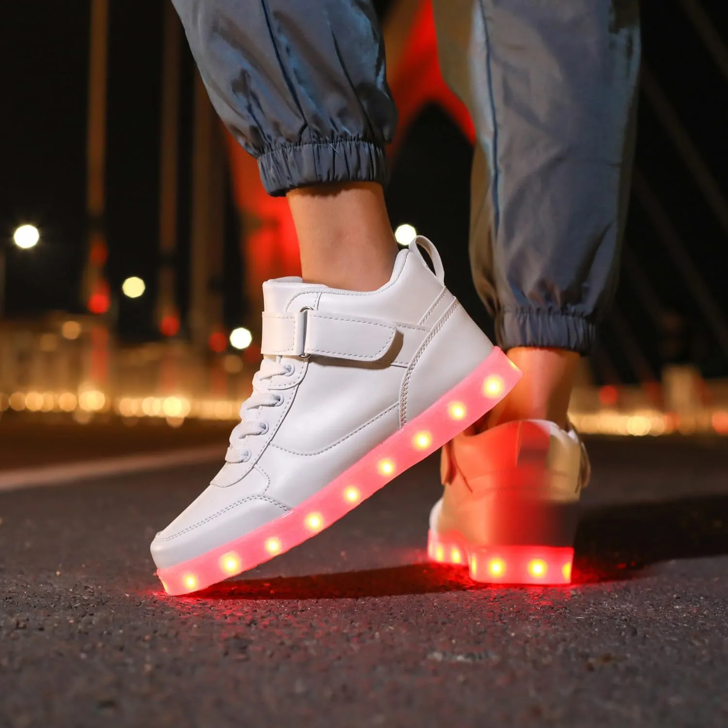 YuanRoad Unisex LED Light Up Shoes with USB Charging Glowing Luminous LED Sneakers