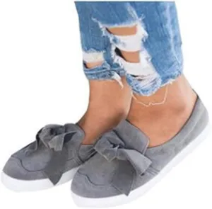 ZBYY Women's Slip On Sneakers,Fashion Sneakers Classic Flats Comfortable Walking Casual Shoes Bow Loafers