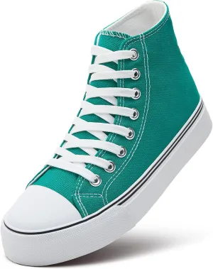 ZGR Womens High Top Canvas Sneakers,Lace-up Canvas Shoes,Casual Tennis Walking Shoes