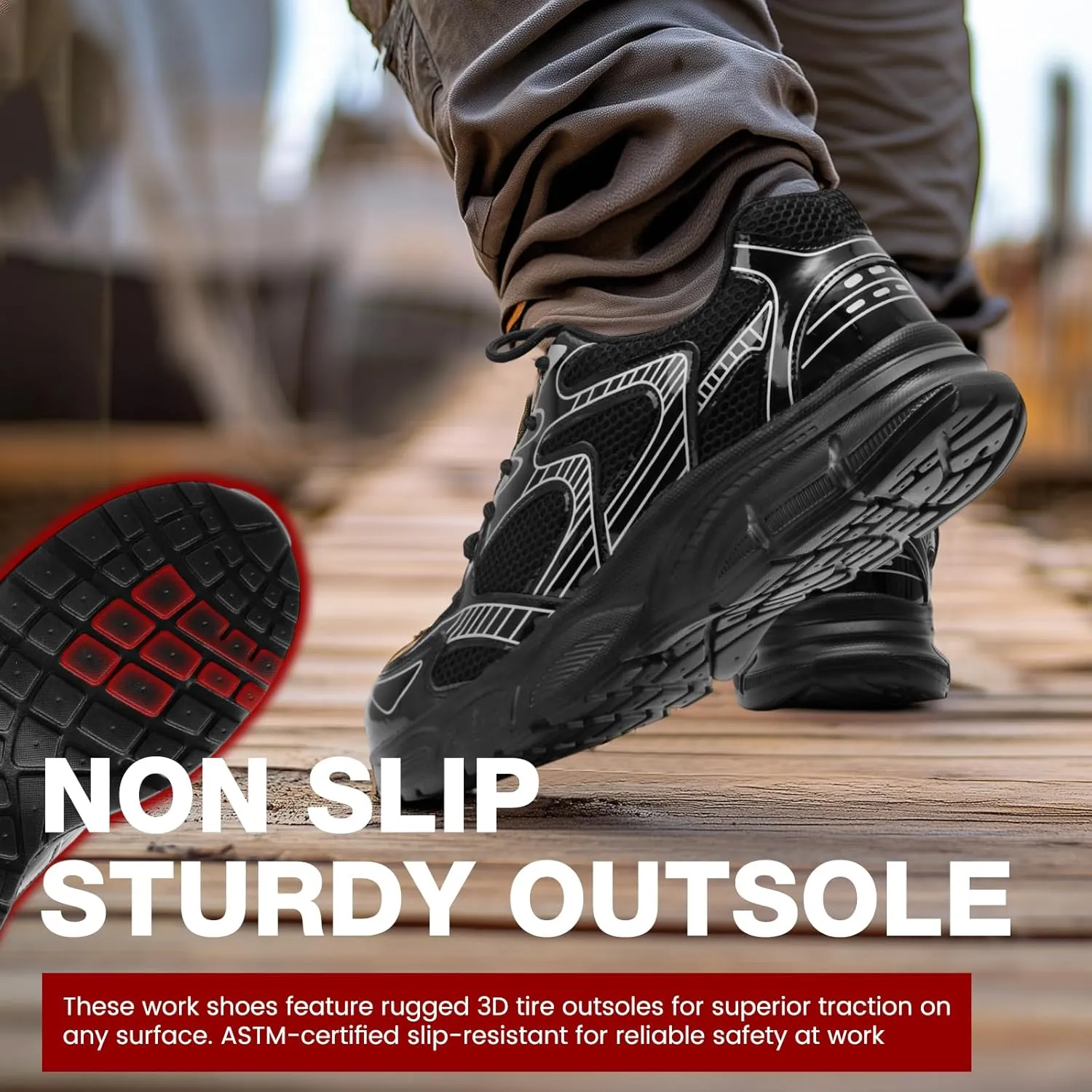 ZVC Steel Toe Shoes for Men Women, Breathable Composite Toe Sneakers Lightweight Work Safety Shoes Comfortable Non Slip Indestructible Construction Footwear