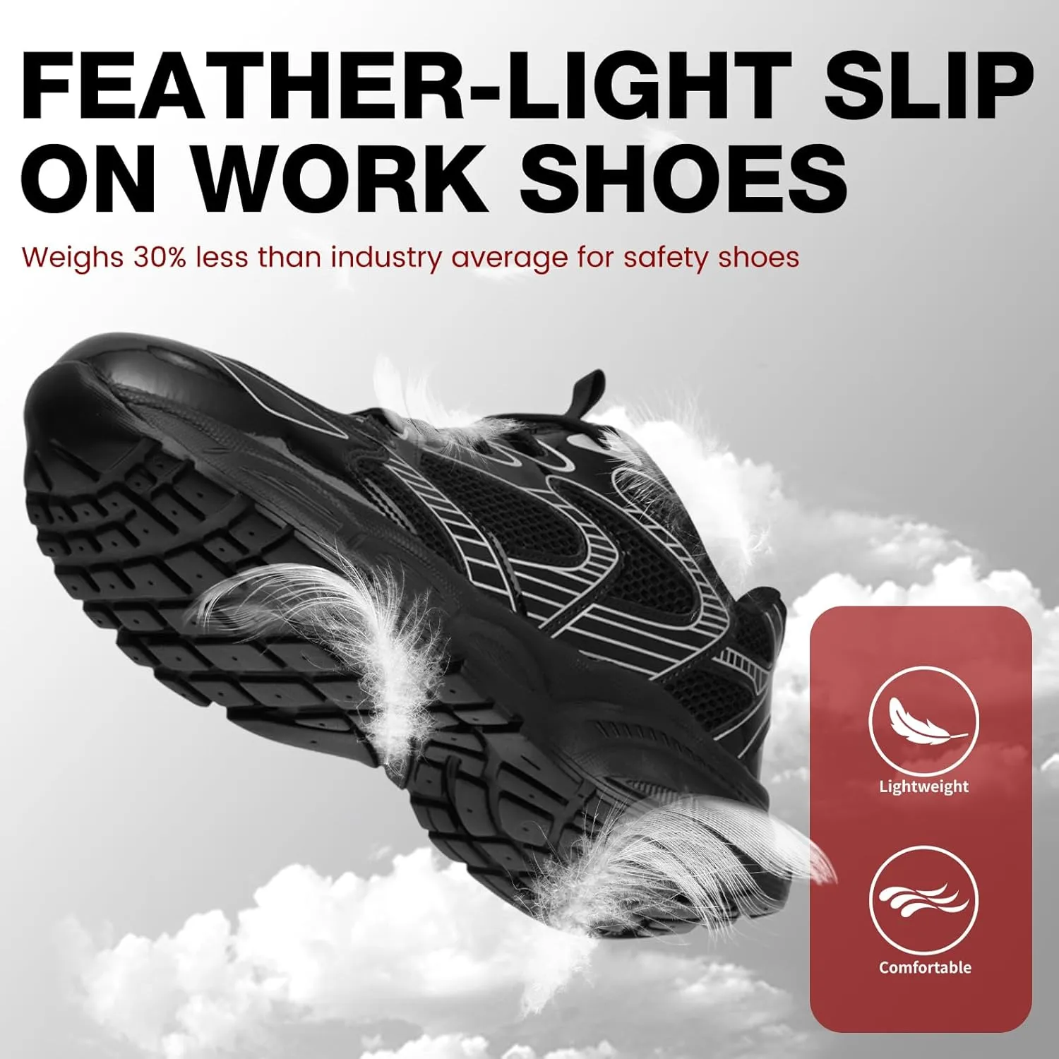 ZVC Steel Toe Shoes for Men Women, Breathable Composite Toe Sneakers Lightweight Work Safety Shoes Comfortable Non Slip Indestructible Construction Footwear