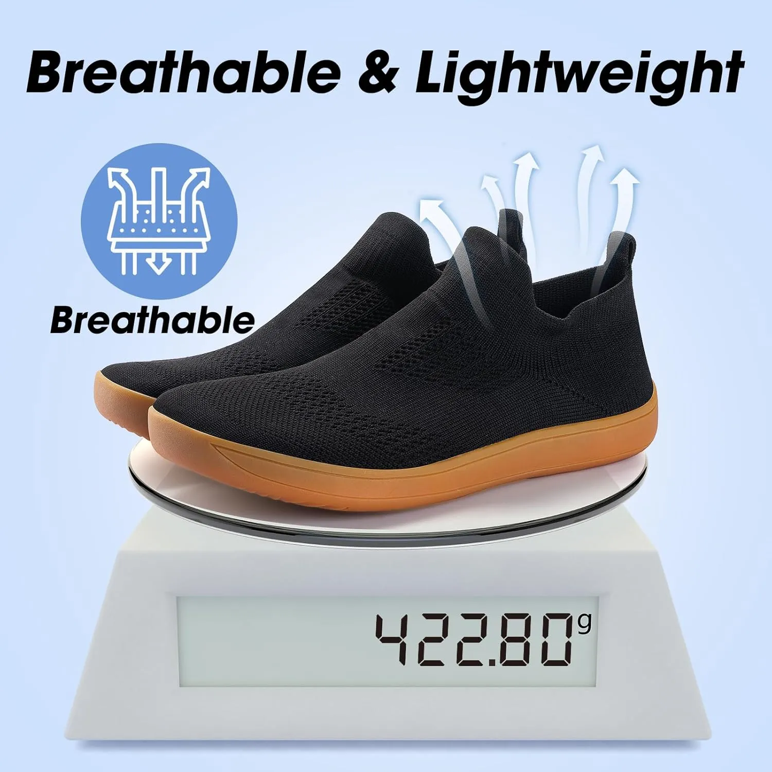 ZYEN Wide Toe Box Shoes Women Wide Width Sneakers Zero Drop Minimalist Barefoot Shoes Comfort Non-Slip Wide Running Walking Shoes