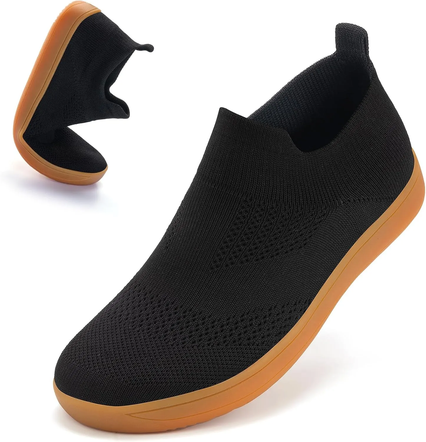 ZYEN Wide Toe Box Shoes Women Wide Width Sneakers Zero Drop Minimalist Barefoot Shoes Comfort Non-Slip Wide Running Walking Shoes